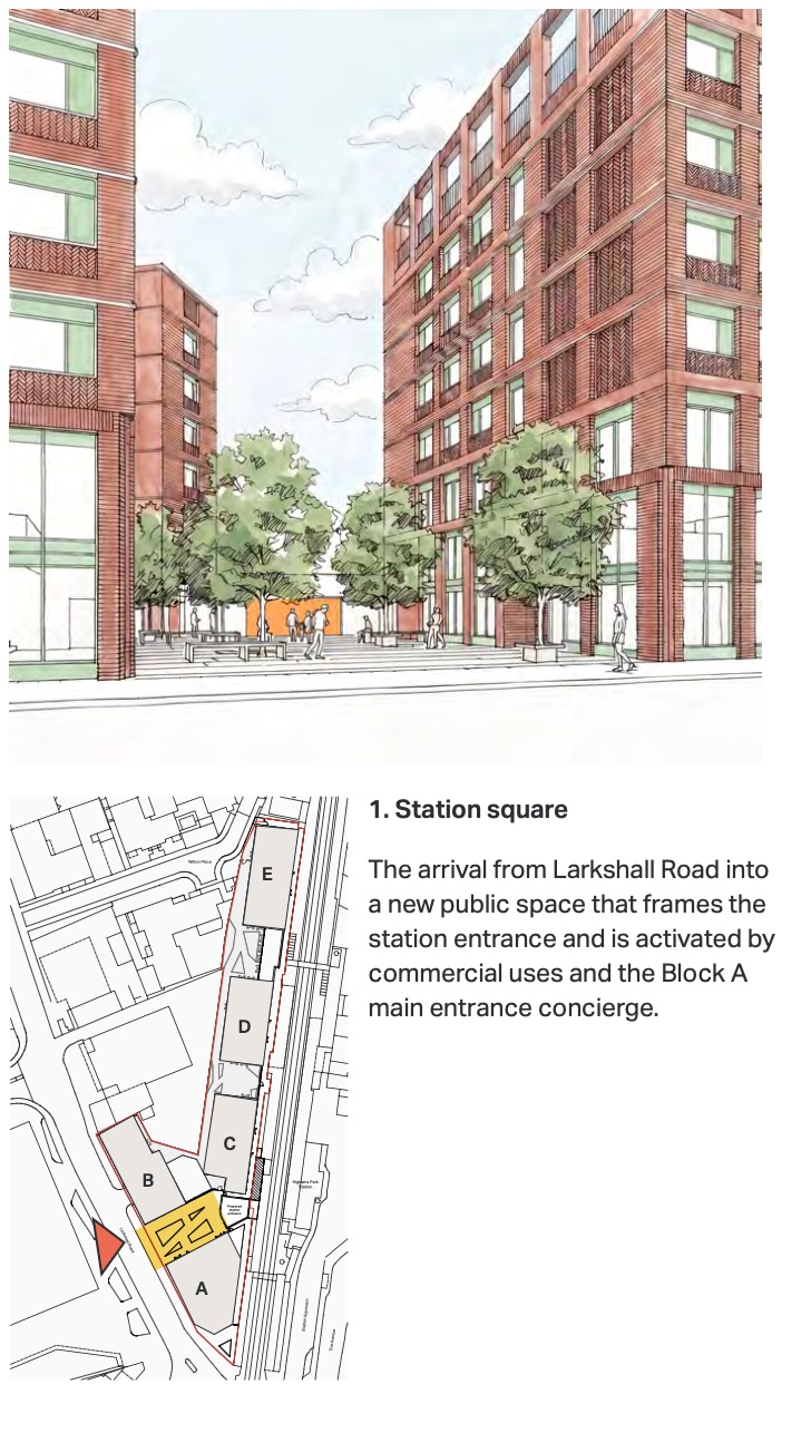 Landscape strategy for the proposed station square