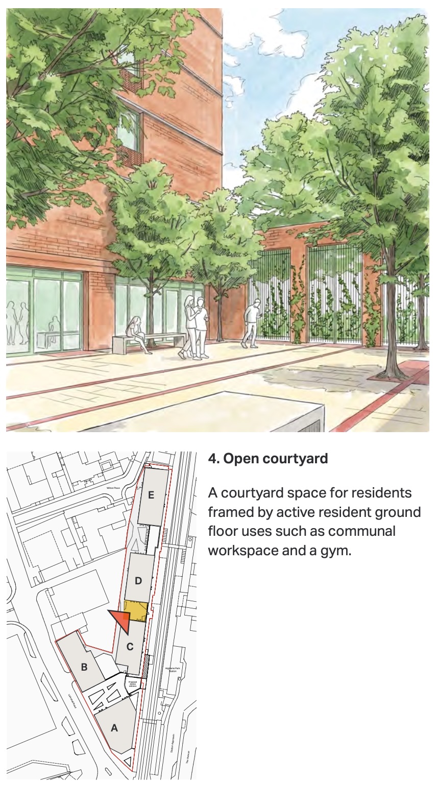 Landscape strategy for the open residents’ courtyard