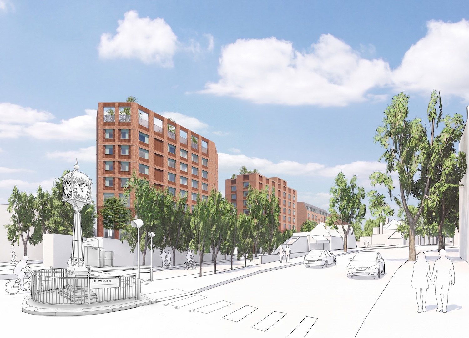 Illustrative view of the proposals from Hale End Road