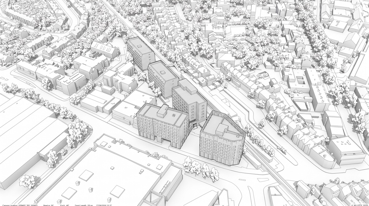 Aerial view of the proposed development