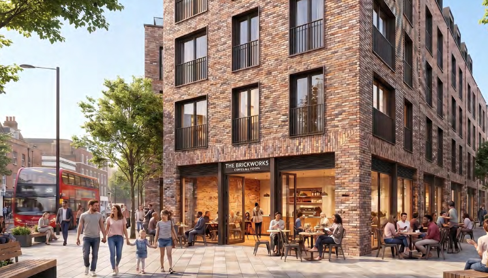 Precedent for café space activating a key corner